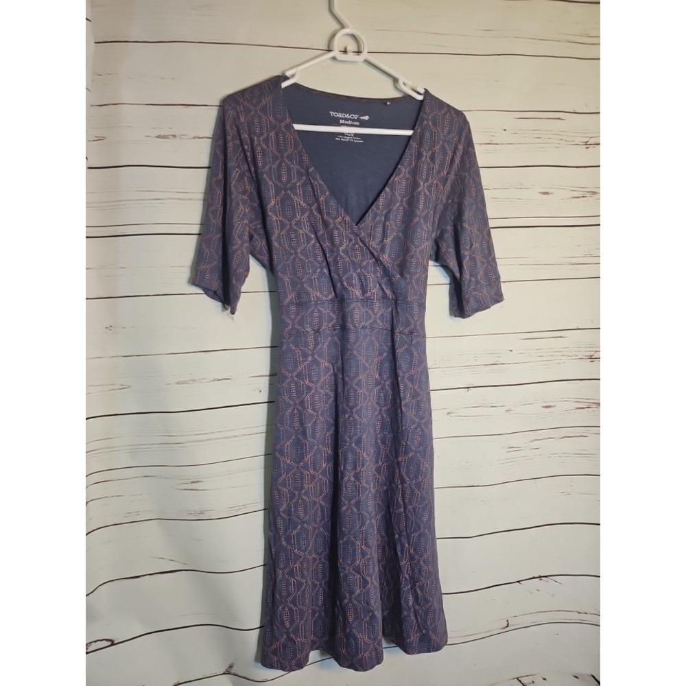 Toad And Co  Half Sleeve Cue‎ Faux Wrap Cafe Dress Medium